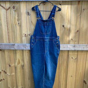 J.Crew Large blue denim overalls tapered leg